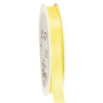 Artículo Cinta decorativa de tafetán, cinta de regalo, color amarillo claro, 15 mm, 50 m