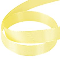 Artículo Cinta decorativa de tafetán, cinta de regalo, color amarillo claro, 15 mm, 50 m