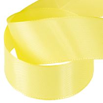 Artículo Cinta decorativa de tafetán, cinta de regalo, color amarillo claro, 40 mm, 50 m