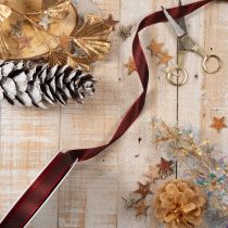 Artículo Cinta de regalo, cinta festiva de tafetán para manualidades, 15 mm de ancho, 50 m de largo