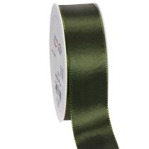 Artículo Cinta de satén para envolver regalos, cinta de tafetán, verde, 40 mm de ancho, 5 m de largo