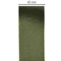 Artículo Cinta de satén para envolver regalos, cinta de tafetán, verde, 40 mm de ancho, 5 m de largo