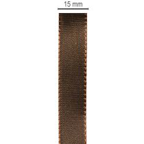 Artículo Cinta de tafetán marrón para regalos, ideal para decoración festiva, 15 mm de ancho, 10 m de largo.