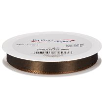 Artículo Cinta de tafetán marrón para regalos, ideal para decoración festiva, 15 mm de ancho, 10 m de largo.