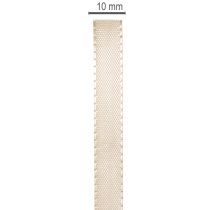 Artículo Cinta estrecha de color beige para regalos, cinta fina para embalaje, 10 mm de ancho, 50 m de largo.