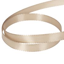 Artículo Cinta estrecha de color beige para regalos, cinta fina para embalaje, 10 mm de ancho, 50 m de largo.