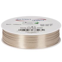 Artículo Cinta estrecha de color beige para regalos, cinta fina para embalaje, 10 mm de ancho, 50 m de largo.