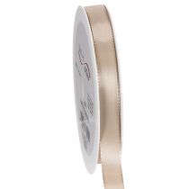 Artículo Cinta decorativa, cinta de satén, cinta de tafetán, beige, 15 mm, 50 m