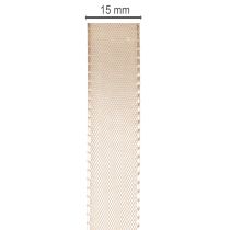 Artículo Cinta decorativa, cinta de satén, cinta de tafetán, beige, 15 mm, 50 m