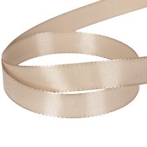 Artículo Cinta decorativa, cinta de satén, cinta de tafetán, beige, 15 mm, 50 m