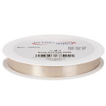 Artículo Cinta decorativa, cinta de satén, cinta de tafetán, beige, 15 mm, 50 m