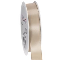 Artículo Cinta decorativa de tafetán satinado beige de 25 mm y 50 m.