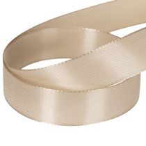 Artículo Cinta decorativa de tafetán satinado beige de 25 mm y 50 m.