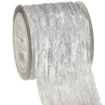 Artículo Cinta decorativa para regalo, cinta de mesa, color plata claro, 75 mm, 15 m
