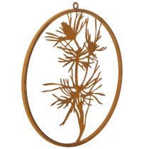 Artículo Anillo decorativo de metal, decoración de pared de acero envejecido, rama de pino, Ø38cm