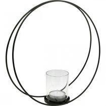 Artículo Linterna de anillo decorativa candelabro de metal negro Ø35cm