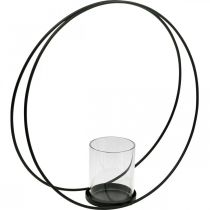 Artículo Linterna de anillo decorativa candelabro de metal negro Ø35cm