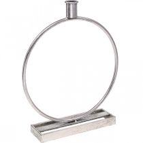 Anillo decorativo portavelas de metal plata envejecida Ø25cm H30.5cm