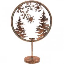 Artículo Anillo decorativo Navidad Invierno base portavelas bosque Ø37,5cm