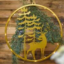 Artículo Anillo decorativo dorado para colgar ciervo metal decoracion navidad Ø38cm
