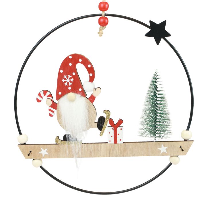 Anillo decorativo gnomo de metal percha decorativa Navidad Ø21,5cm 2ud
