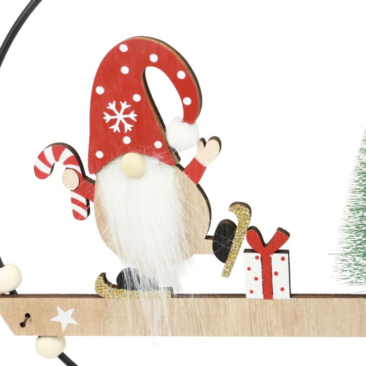 Artículo Anillo decorativo gnomo de metal colgador decorativo Navidad Ø21,5cm 2 piezas