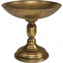 Cuenco decorativo con pie Plato decorativo oro aspecto antiguo Ø28cm H26cm
