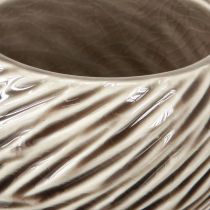 Artículo Cuenco decorativo de cerámica con espiral, color beige y marrón, Ø9 cm, 4 unidades