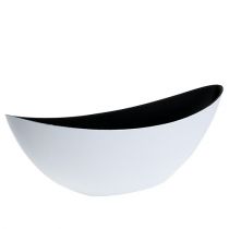 Cuenco decorativo plástico blanco 38,5cm x 12,5cm H13cm