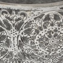 Artículo Bol decorativo de metal, diseño gris y blanco, Ø16/19,5/23,5 cm, juego de 3