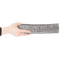 Artículo Bol decorativo de metal, diseño gris, ovalado, 36 cm/33,5 cm de largo, juego de 2