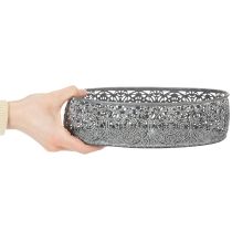Artículo Juego de 3 cuencos decorativos de metal ovalados con diseño gris, 25,5/29/34,5 cm.