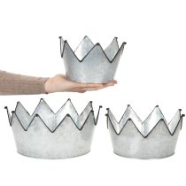 Artículo Cuenco decorativo de metal con forma de corona, Ø26,5/22,5/19 cm, juego de 3