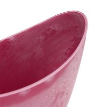 Cuenco decorativo plástico rosa 20cm x 9cm H11.5cm, 1p