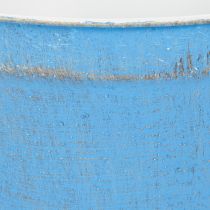 Artículo Bol/maceta decorativa, metal azul, estilo shabby chic, Ø21cm, H10.5cm