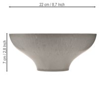 Artículo Cuenco decorativo con base, macetero redondo, gris, Ø19cm, H8cm