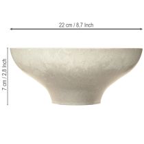 Artículo Cuenco decorativo con base de plástico redondo crema Ø19cm H8cm