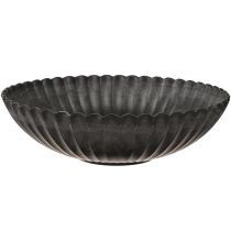Artículo Cuenco decorativo redondo para plantas antracita con ranuras Ø28cm