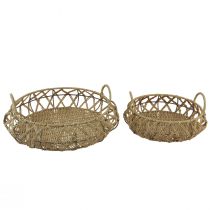 Cesta decorativa para cuencos de metal natural Ø38/29cm juego de 2