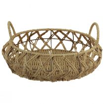 Artículo Juego de 2 cestas decorativas, de metal, aspecto natural, cuenco trenzado con asa, marrón beige, Ø38/29cm