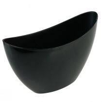 Cuenco decorativo barco planta ovalado negro 24x9,5cmx14,5cm