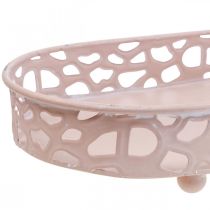 Artículo Cuenco decorativo Cuenco ovalado con pies decoración de mesa rosa 30×18cm