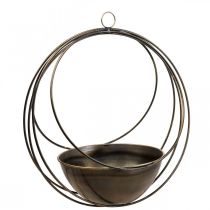 Cuenco decorativo para colgar cesta de flores metal Ø31cm H55.5cm