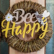 Letrero decorativo abeja &quot;Bee Happy&quot; decoración verano madera 31×18cm 2uds