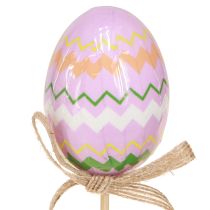 Artículo Plug decorativo huevos de Pascua con lazo colorido 4x5,5cm 12 piezas