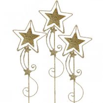 Artículo Tapón decorativo estrella dorado brillante H54cm 4pcs