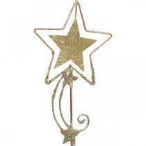 Tapón decorativo estrella dorado brillante H54cm 4pcs