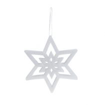Estrella decorativa blanca nevada 28cm L40cm 1ud
