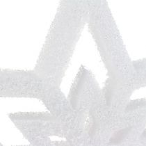 Artículo Estrella decorativa blanca, nevada 28cm L40cm 1 pieza