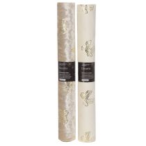 Artículo Camino de mesa, tela decorativa, estampado, lazos anchos, 35x120cm, 2 piezas